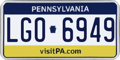 PA license plate LGO6949