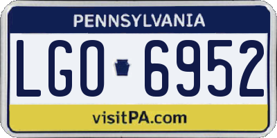 PA license plate LGO6952