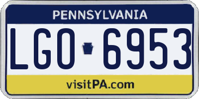 PA license plate LGO6953