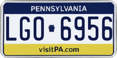PA license plate LGO6956