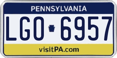 PA license plate LGO6957