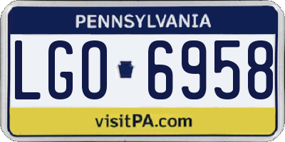 PA license plate LGO6958