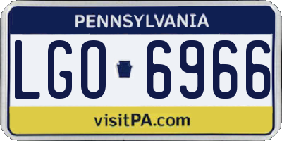 PA license plate LGO6966