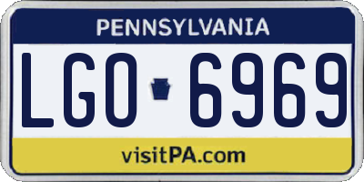 PA license plate LGO6969