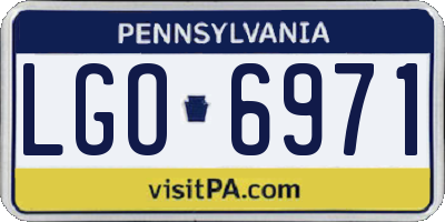 PA license plate LGO6971