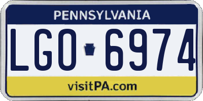 PA license plate LGO6974