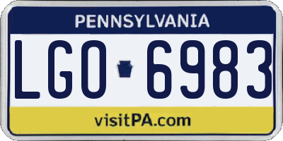 PA license plate LGO6983