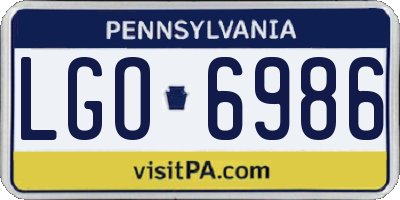 PA license plate LGO6986