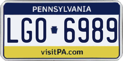 PA license plate LGO6989