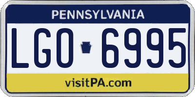 PA license plate LGO6995