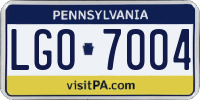 PA license plate LGO7004