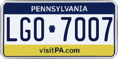 PA license plate LGO7007