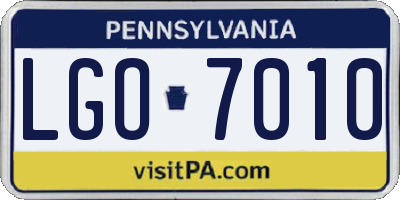 PA license plate LGO7010