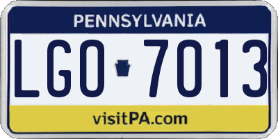PA license plate LGO7013