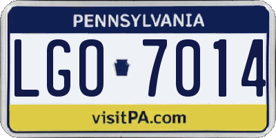 PA license plate LGO7014