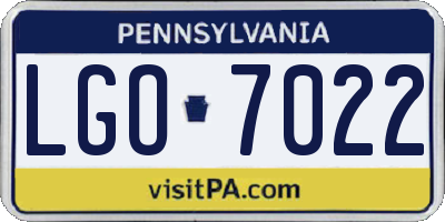 PA license plate LGO7022