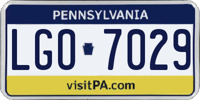 PA license plate LGO7029