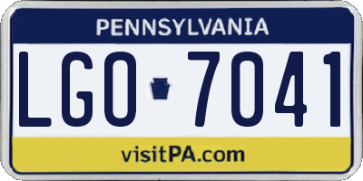 PA license plate LGO7041