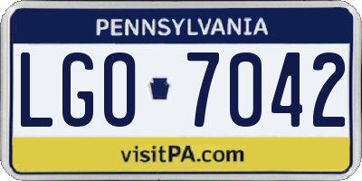 PA license plate LGO7042