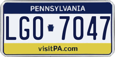 PA license plate LGO7047