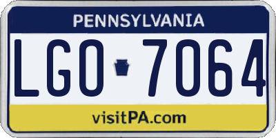 PA license plate LGO7064