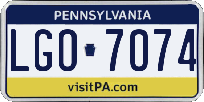 PA license plate LGO7074