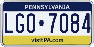 PA license plate LGO7084