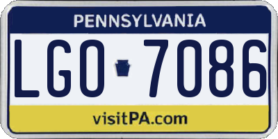 PA license plate LGO7086