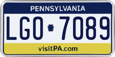 PA license plate LGO7089