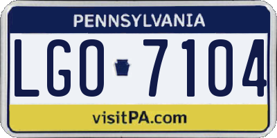 PA license plate LGO7104