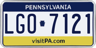 PA license plate LGO7121