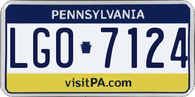 PA license plate LGO7124