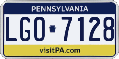 PA license plate LGO7128
