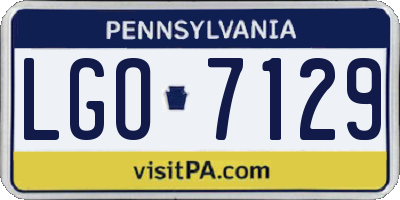 PA license plate LGO7129