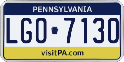 PA license plate LGO7130