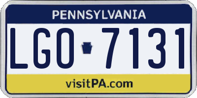PA license plate LGO7131