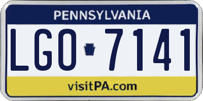 PA license plate LGO7141