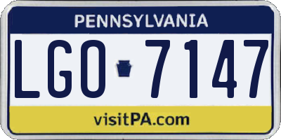 PA license plate LGO7147