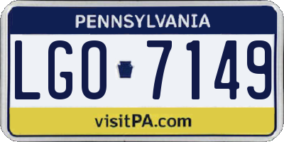 PA license plate LGO7149
