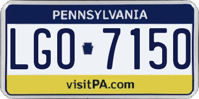PA license plate LGO7150
