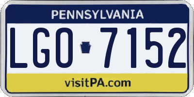 PA license plate LGO7152