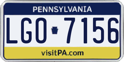 PA license plate LGO7156
