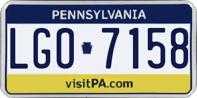 PA license plate LGO7158