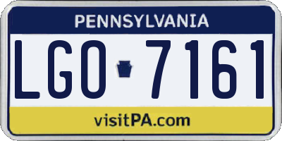 PA license plate LGO7161