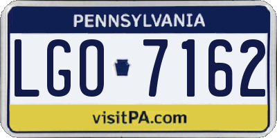 PA license plate LGO7162