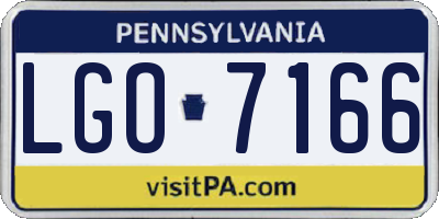 PA license plate LGO7166