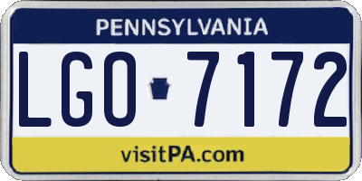 PA license plate LGO7172