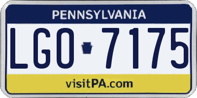 PA license plate LGO7175