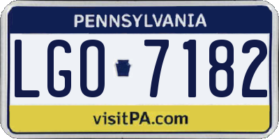 PA license plate LGO7182