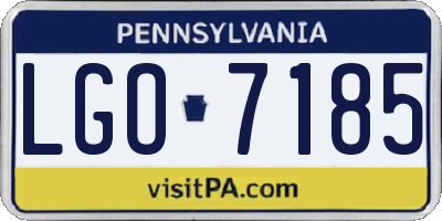 PA license plate LGO7185